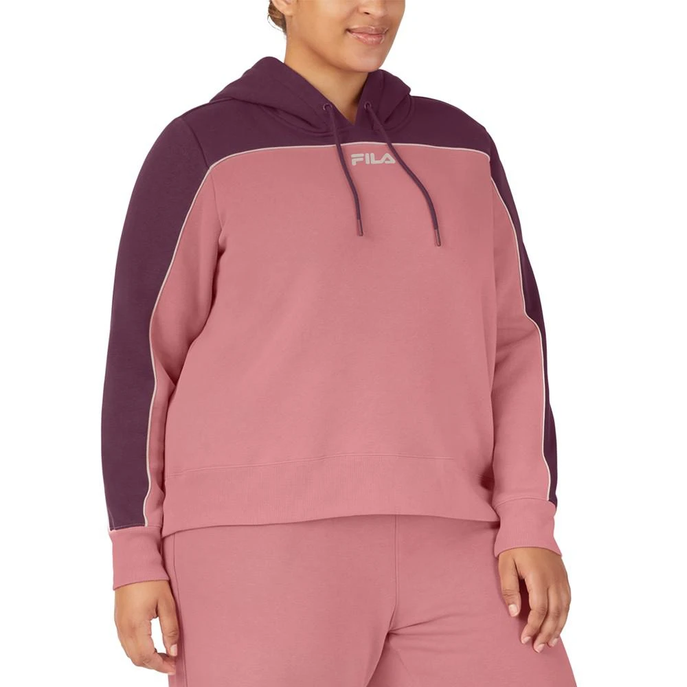 商品Fila|Plus Size Vigor Colorblocked Long-Sleeve Hoodie,价格¥182,第3张图片详细描述