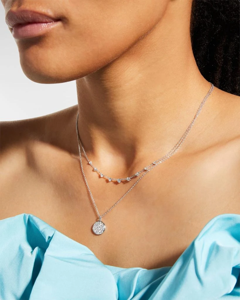 商品Memoire|White Gold Round 9-Diamond Necklace, 18"L, 0.37-0.43tcw,价格¥14537,第5张图片详细描述