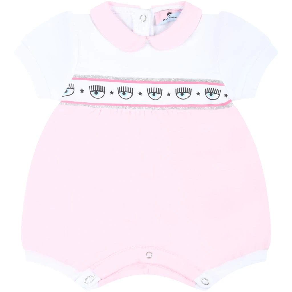 商品Chiara Ferragni|Chiara Ferragni Multicolor Romper For Baby Girl With Wink,价格¥983,第1张图片