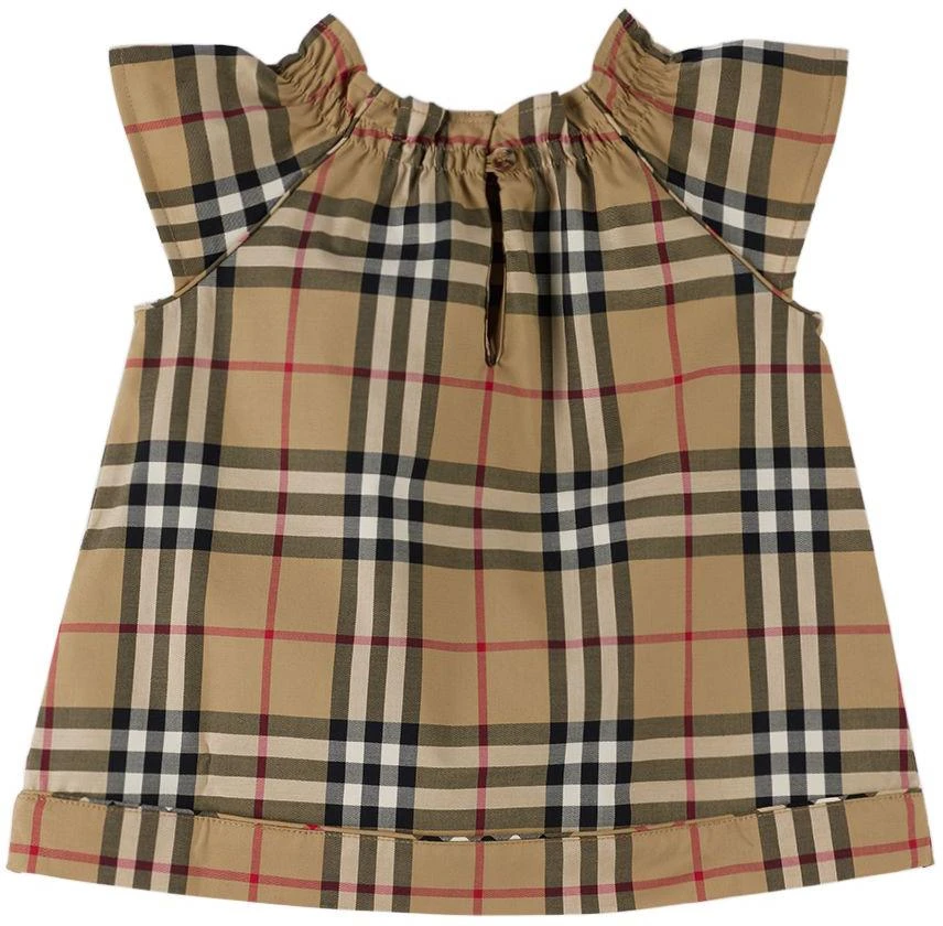 商品Burberry|驼色 Vintage Check 婴儿连衣裙 & 短裤套装,价格¥1949,第3张图片详细描述