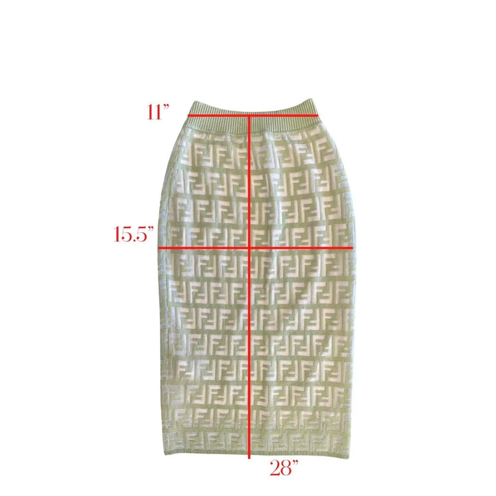 商品Fendi|Knit Midi Skirt In Pale Green,价格¥4095,第3张图片详细描述