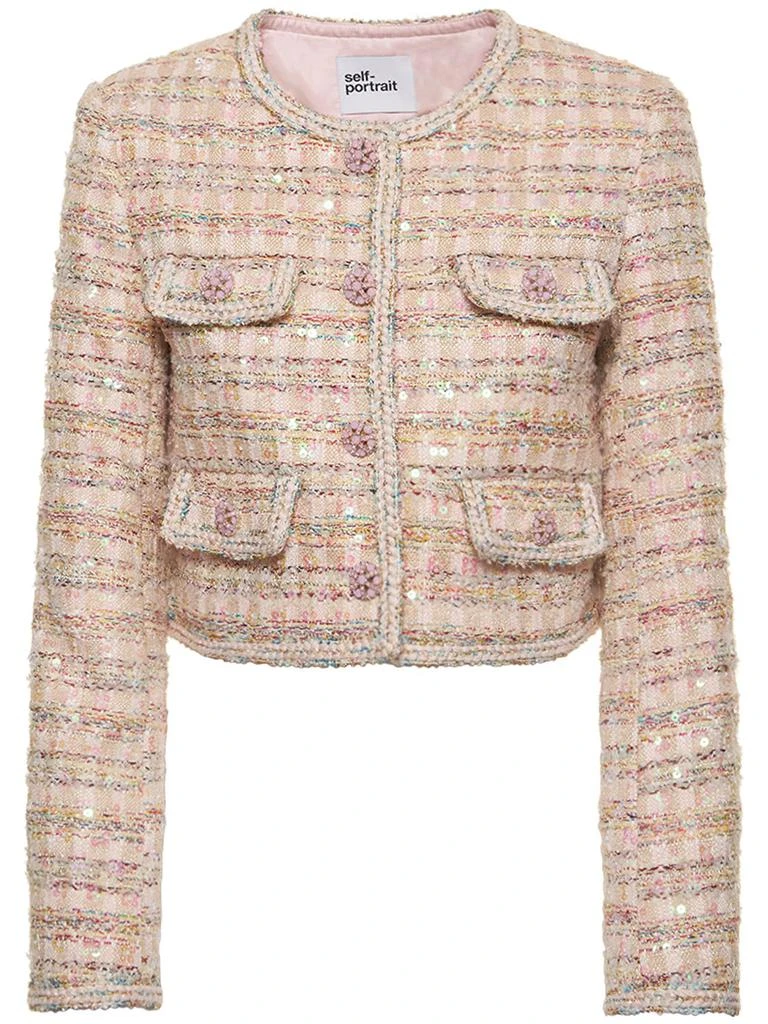 商品Self Portrait|Embellished Bouclé Jacket,价格¥2893,第1张图片