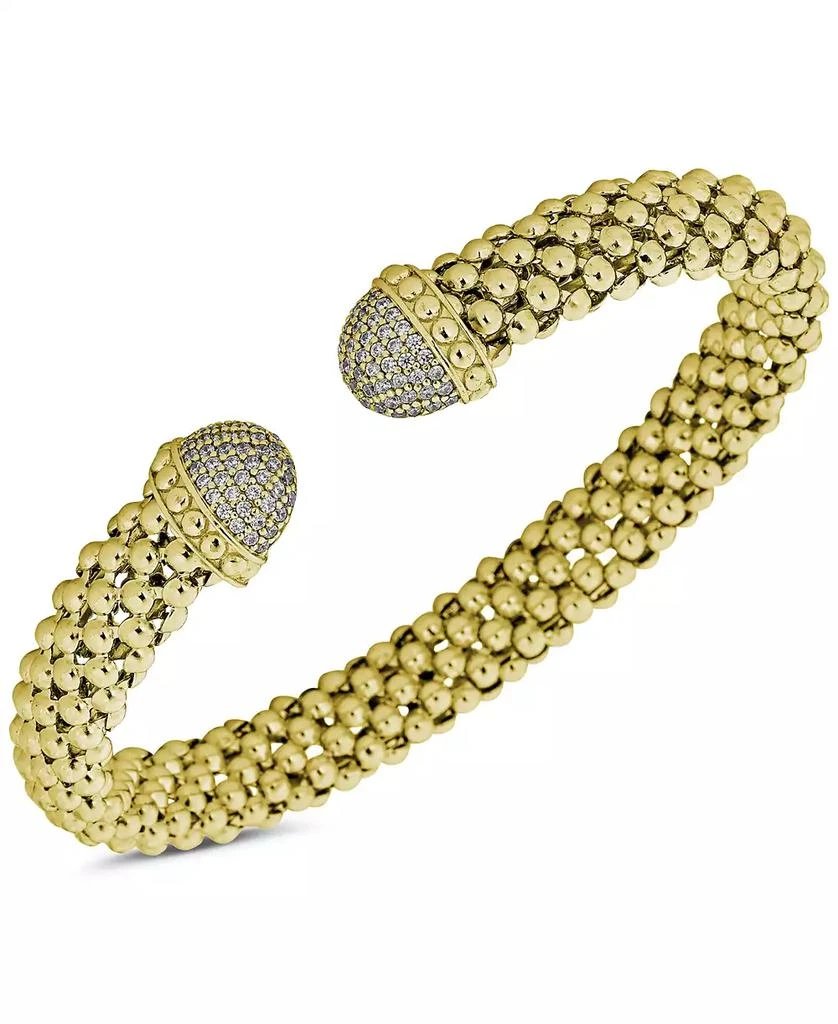 商品Macy's|Diamond Mesh Cuff Bracelet (1/2 ct. t.w.) in Sterling Silver or 14k Gold-Plated Sterling Silver,价格¥3770,第1张图片