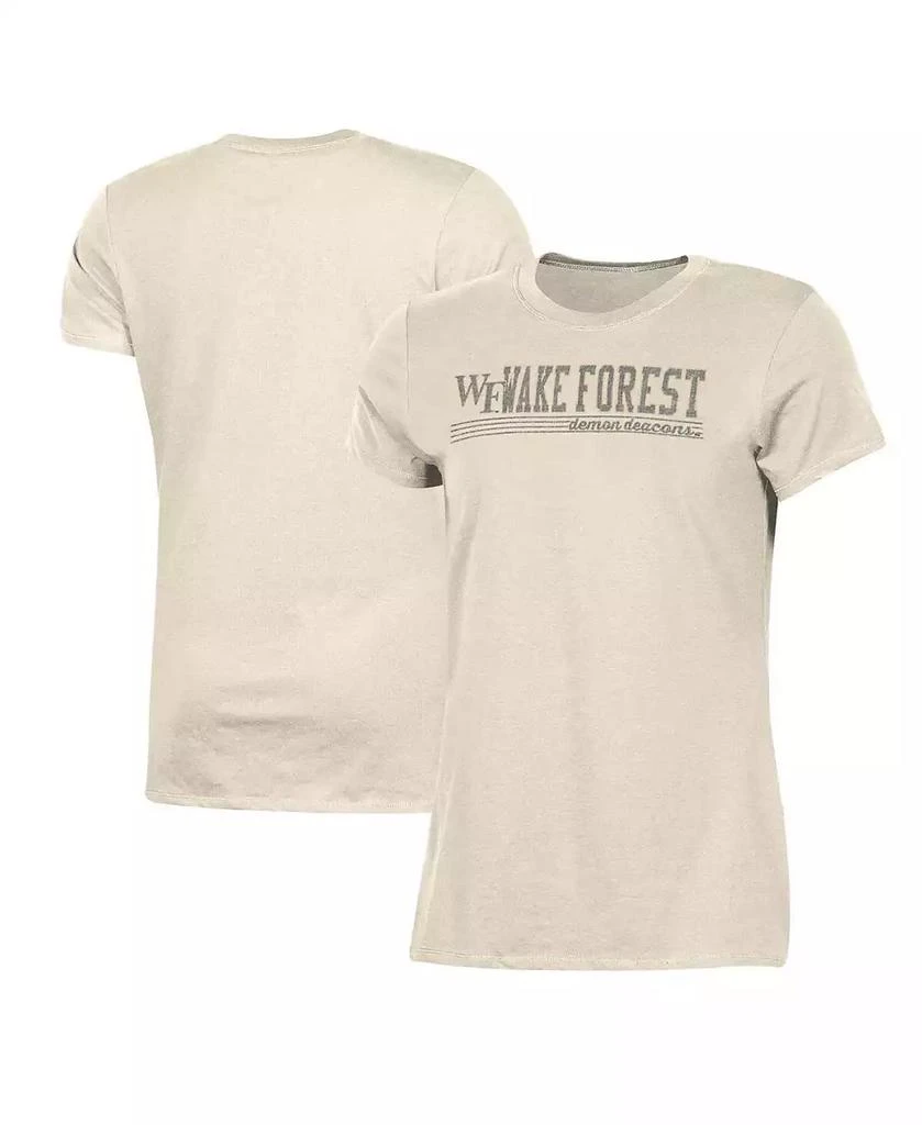 商品CHAMPION|Women's Cream Distressed Wake Forest Demon Deacons Classic T-shirt,价格¥225,第1张图片