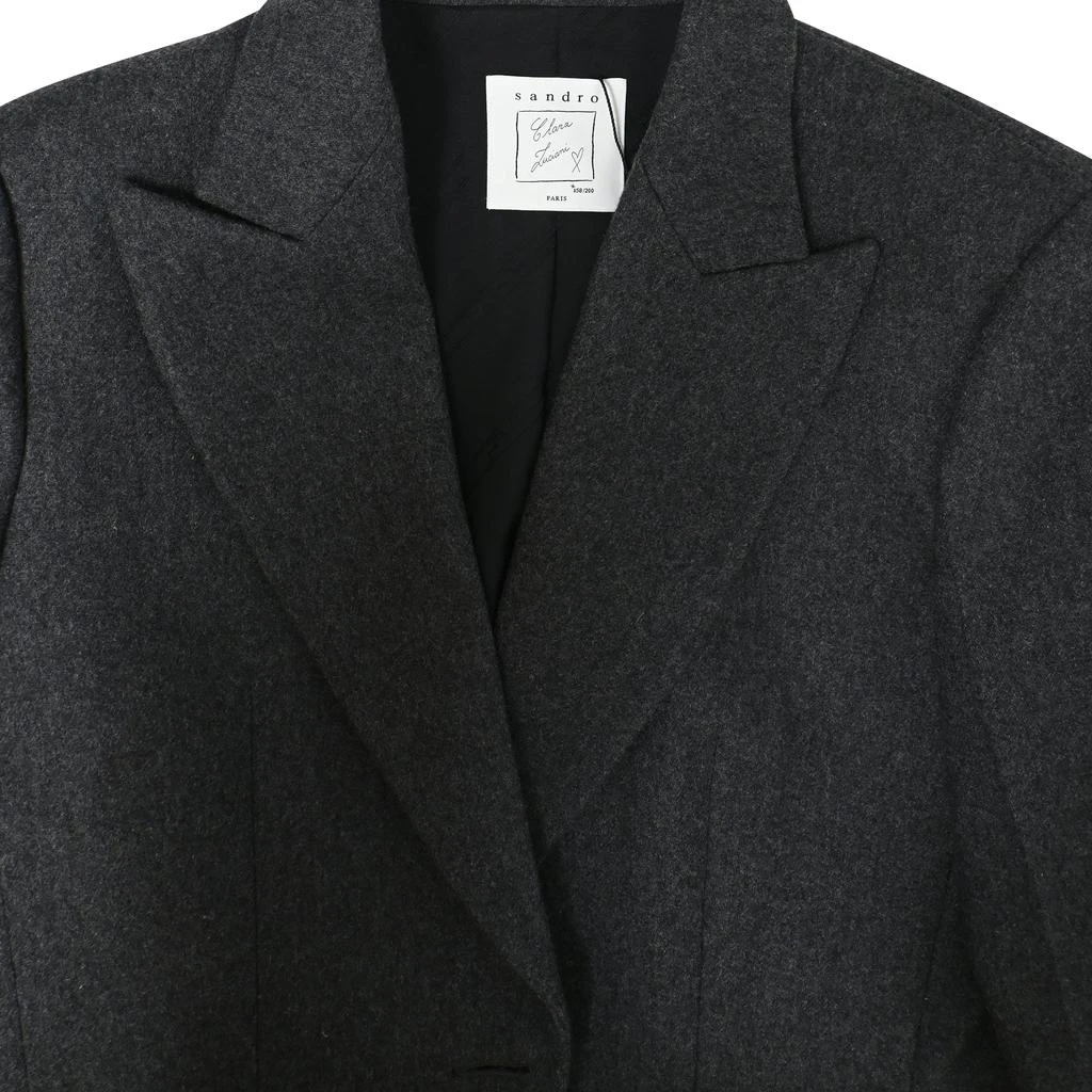 商品[二手商品] Sandro Paris|Sandro x Clara Luciani Brushed Blazer In Grey Wool,价格¥3015,第5张图片详细描述