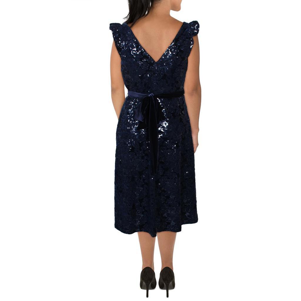 商品Ralph Lauren|Lauren Ralph Lauren Womens Velvet Sequined Cocktail and Party Dress,价格¥272,第4张图片详细描述