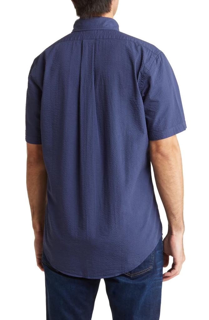 Regent Fit Short Sleeve Cotton Seersucker Shirt商品第2张图片规格展示