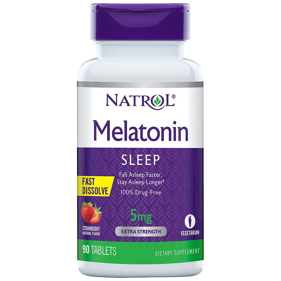Melatonin 5mg, Sleep Support, Fast Dissolve Tablets Strawberry商品第1张图片规格展示