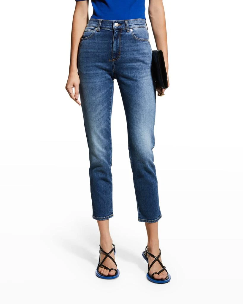 商品Alexander McQueen|Skinny-Leg Crop Stretch Jeans,价格¥2520,第1张图片