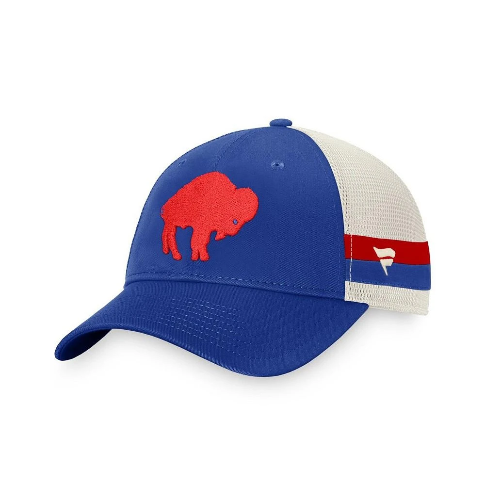 商品Fanatics|Men's Branded Royal, White Buffalo Bills Historic Logo Iconic Team Stripe Trucker Snapback Hat,价格¥152,第1张图片