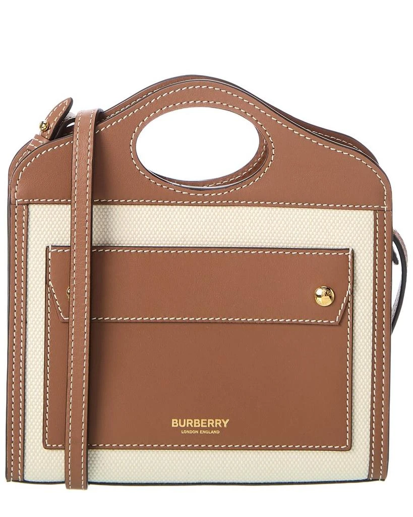 商品Burberry|Burberry Canvas & Leather Pocket Tote,价格¥6360,第1张图片