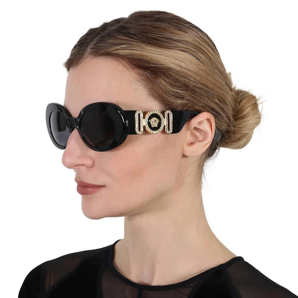 商品Versace|Dark Gray Oval Ladies Sunglasses VE4426BU GB1/87 54,价格¥951,第2张图片详细描述