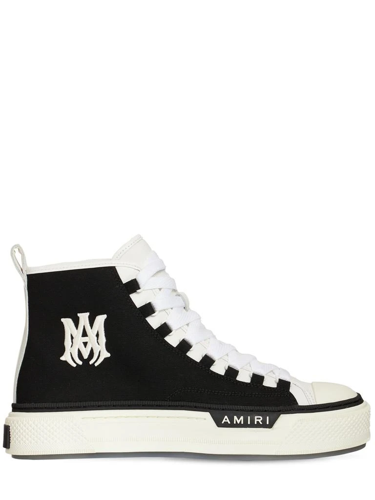 商品AMIRI|Ma Court Canvas High Top Sneakers,价格¥4204,第1张图片