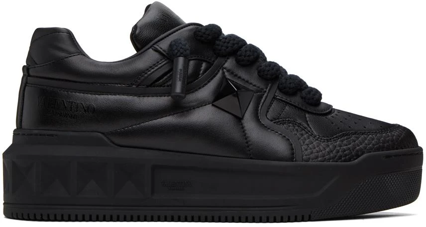 商品Valentino|Black One Stud XL Nappa Leather Sneakers,价格¥8646,第1张图片