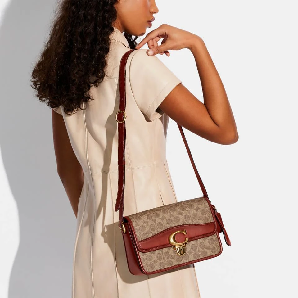 商品Coach|Coach Women's Coated Canvas Signature Studio Shoulder Bag - Tan Rust,价格¥3995,第2张图片详细描述