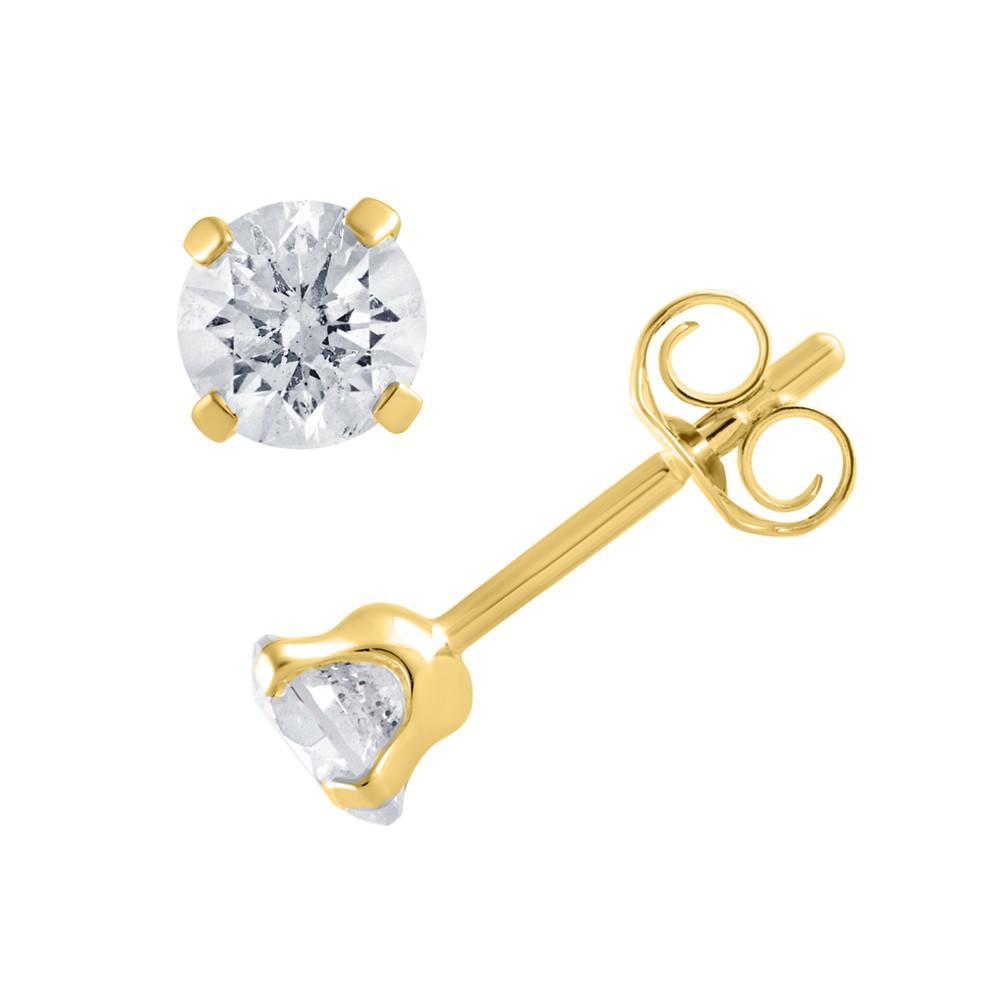 商品Macy's|Diamond Stud Earrings (3/8 ct. t.w.) in 10K White Gold or 10k Yellow Gold,价格¥917,第1张图片