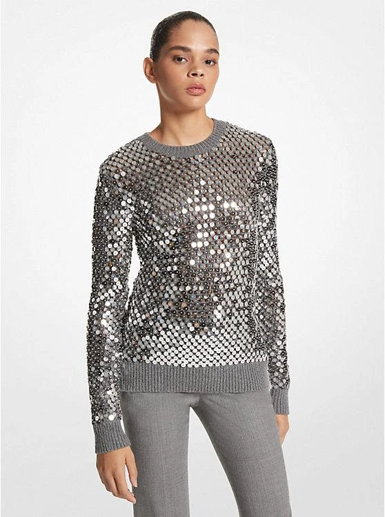 商品Michael Kors|Embellished Crocheted Cashmere Blend Sweater,价格¥7607,第1张图片