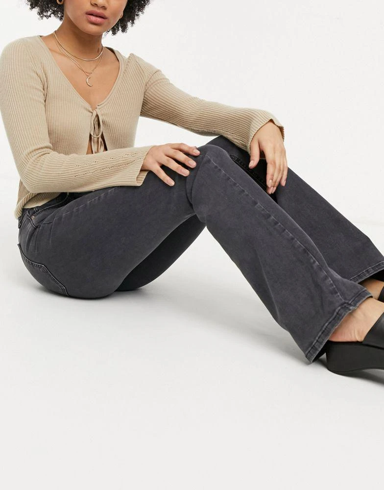 商品Topshop|Topshop Jamie flare jeans in washed black,价格¥267,第4张图片详细描述