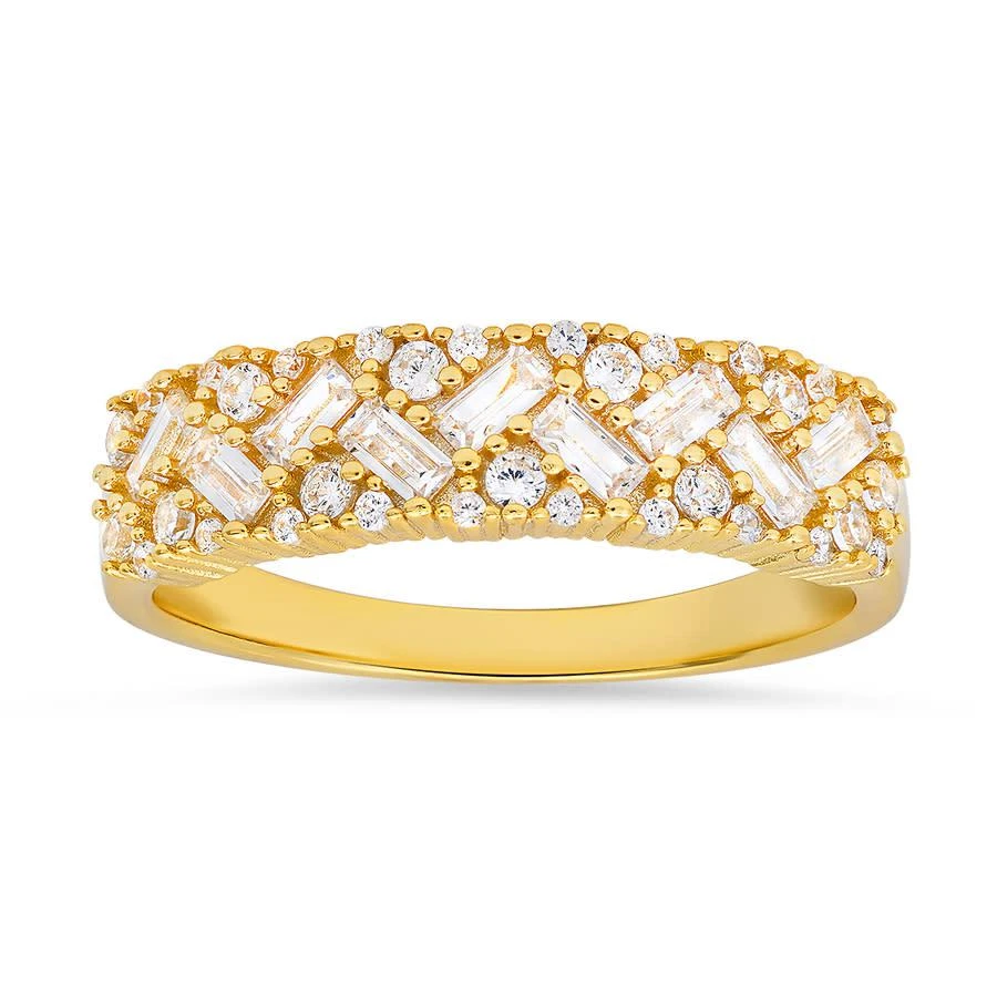 商品Kylie Harper|Gold Over Silver Baguette-cut Cubic Zirconia  CZ Ring,价格¥283,第1张图片