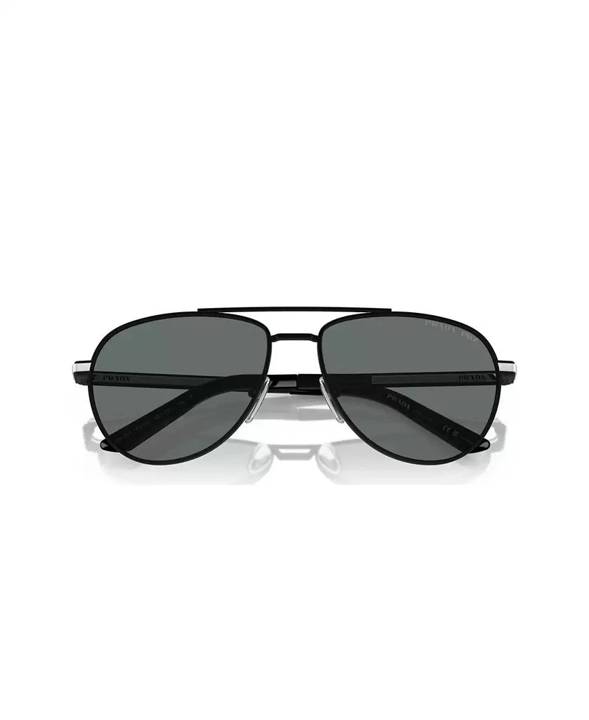 商品Prada|Iconic Plaque Pilot Men's Sunglasses, PR A54S,价格¥4450,第3张图片详细描述