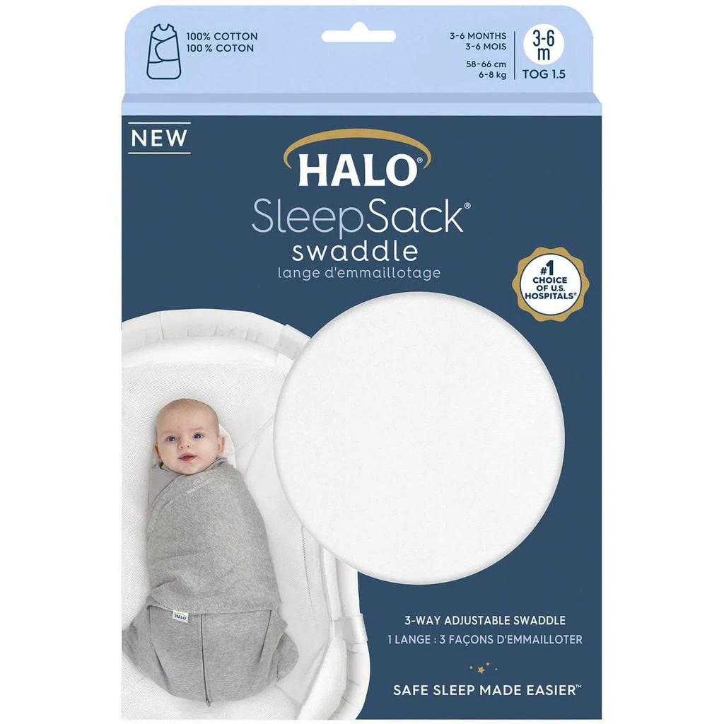 HALO SleepSack Swaddle 1.5 TOG 100% Cotton - White 商品