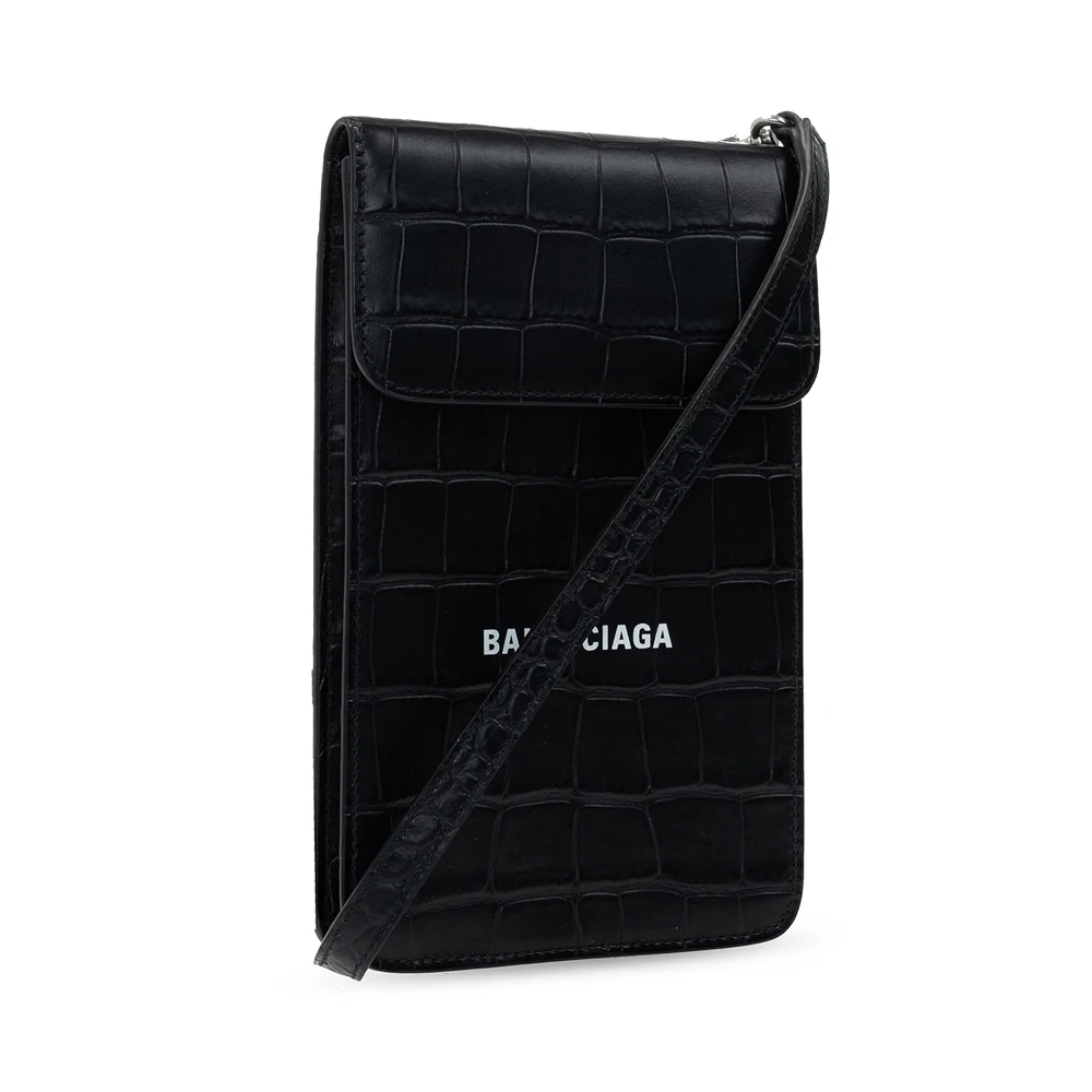 BALENCIAGA 男士黑色皮革手机包 640536-1ROP3-1000 商品