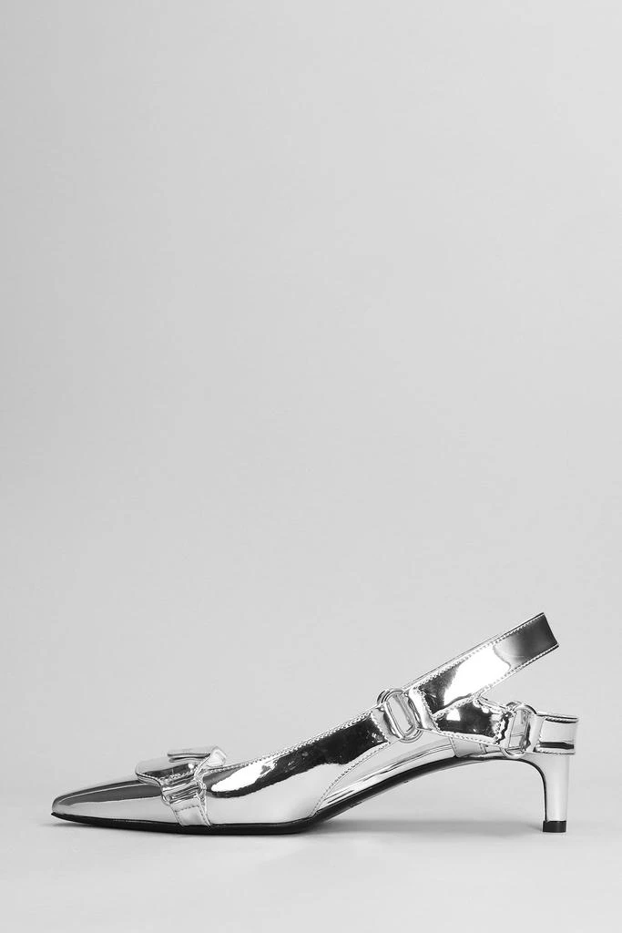 商品Courrèges|Racer Mirror Pumps In Silver Polyuretan,价格¥4223,第3张图片详细描述