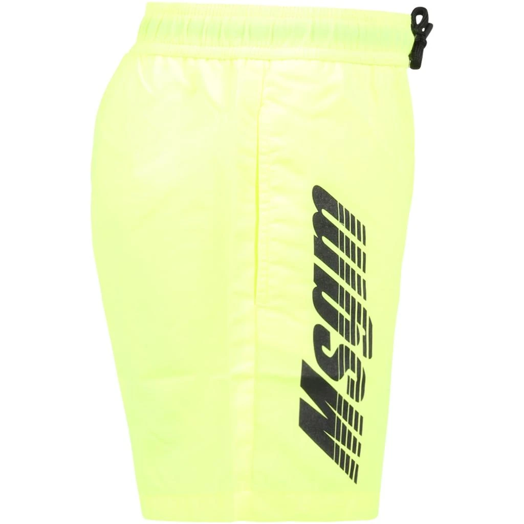 商品MSGM|Yellow Swim-boxer For Boy With Black Logo,价格¥658,第2张图片详细描述