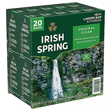 商品Irish Spring|Irish Spring Bar Soap, Original  Clean - 4 oz., 20 ct.,价格¥95,第2张图片详细描述