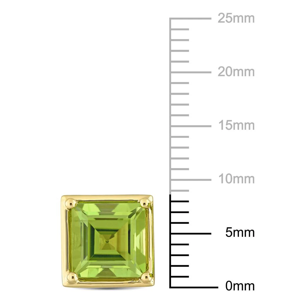 商品Mimi & Max|3 1/2ct TGW Square Peridot Stud Earrings in 14k Yellow Gold,价格¥2395,第3张图片详细描述