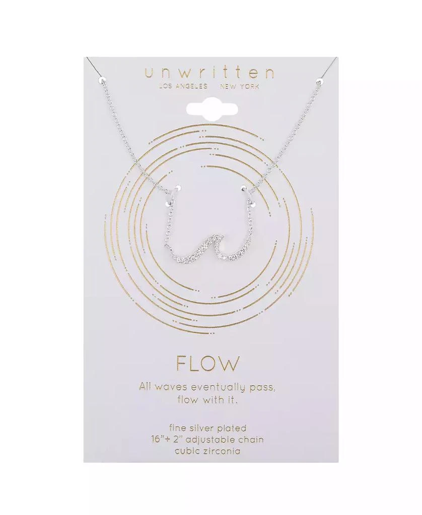 商品Unwritten|Fine Silver Plated Cubic Zirconia Wave Design Necklace,价格¥169,第3张图片详细描述