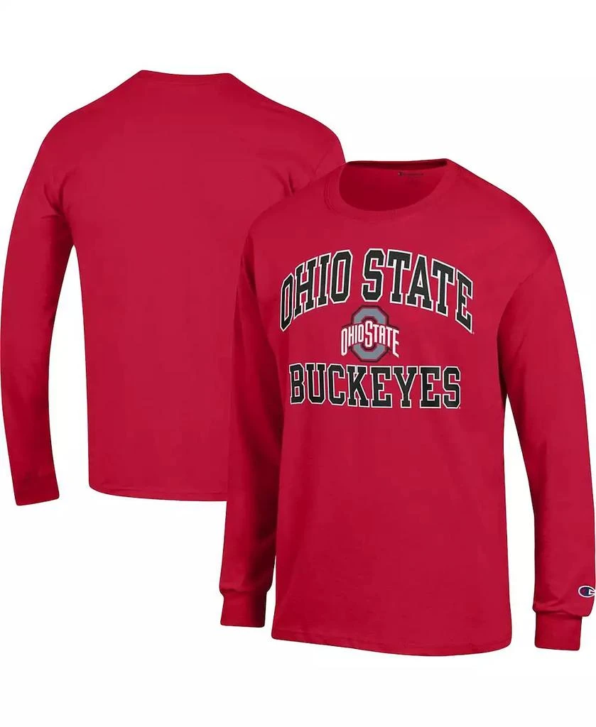 商品CHAMPION|Men's Scarlet Ohio State Buckeyes High Motor Long Sleeve T-shirt,价格¥240,第4张图片详细描述