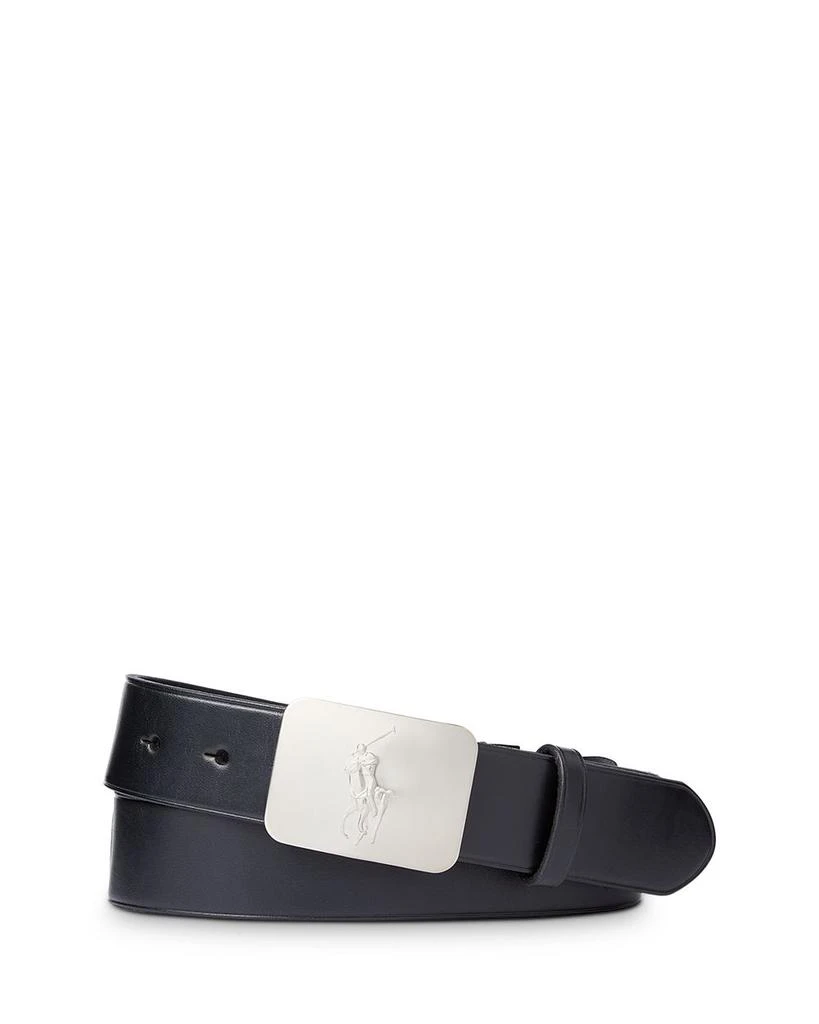 商品Ralph Lauren|Pony Plaque Leather Belt,价格¥521,第1张图片详细描述