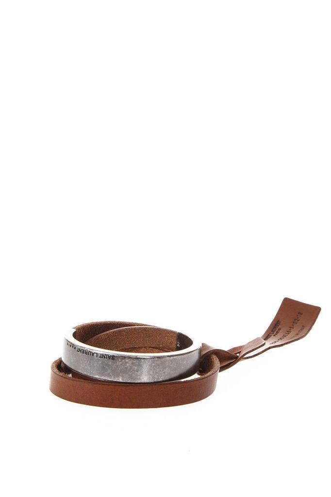 商品Yves Saint Laurent|Saint Laurent Nomade Brown Double Turn Leather Bracelet,价格¥3382,第1张图片