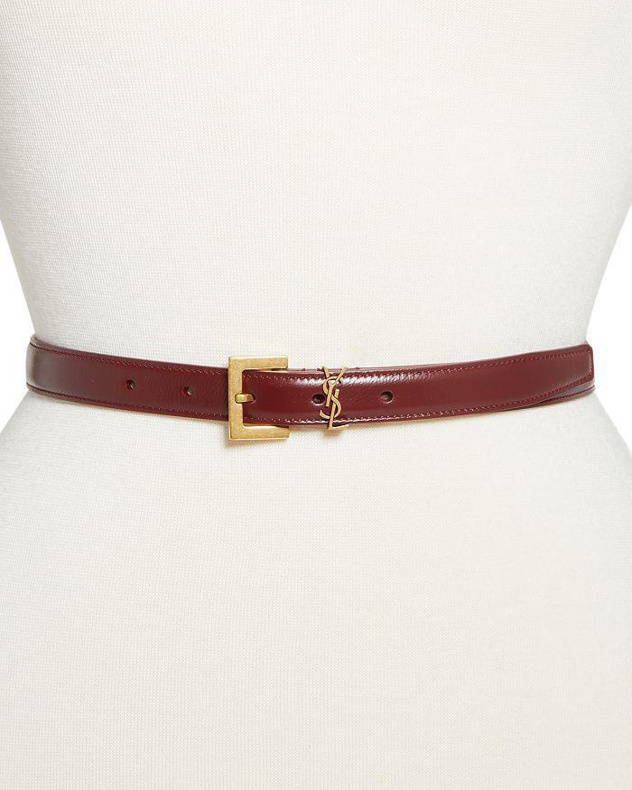 商品Yves Saint Laurent|Women's Cassandre Slim Leather Belt,价格¥3256,第3张图片详细描述