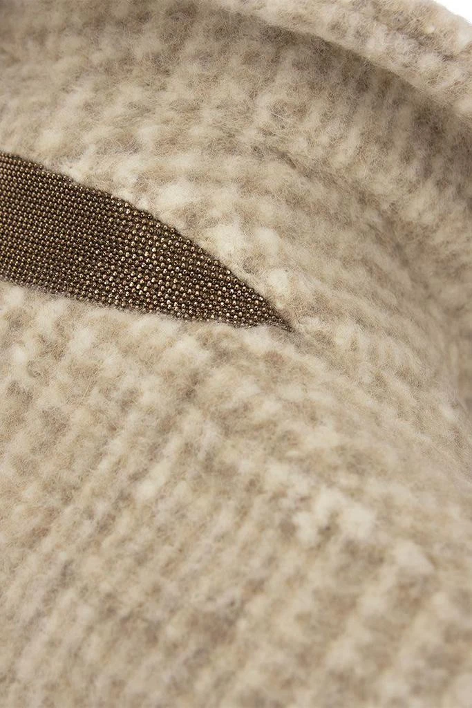 商品Brunello Cucinelli|BRUNELLO CUCINELLI Prince of Wales cloth coat in alpaca and wool with jewellery,价格¥26585,第4张图片详细描述