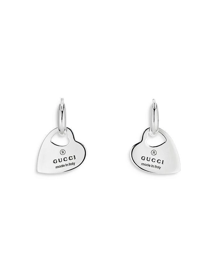 商品Gucci|Sterling Silver Trademark Heart Drop Earrings,价格¥3198,第1张图片详细描述