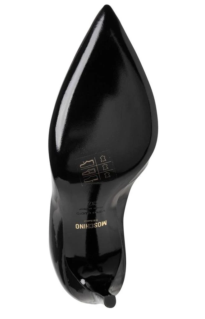 商品Moschino|Moschino Logo Detailed Heeled Pointed-Toe Boots,价格¥3497,第4张图片详细描述