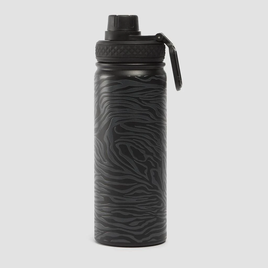 商品Myprotein|MP Zebra Printed Metal Water Bottle - Black/Graphite - 500ml,价格¥261,第2张图片详细描述