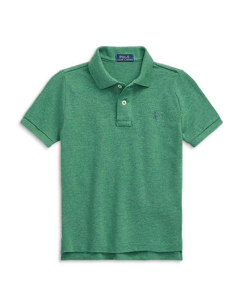 商品Ralph Lauren|Boys' Green Cotton Mesh Polo Shirt - Big Kid,价格¥252,第1张图片详细描述