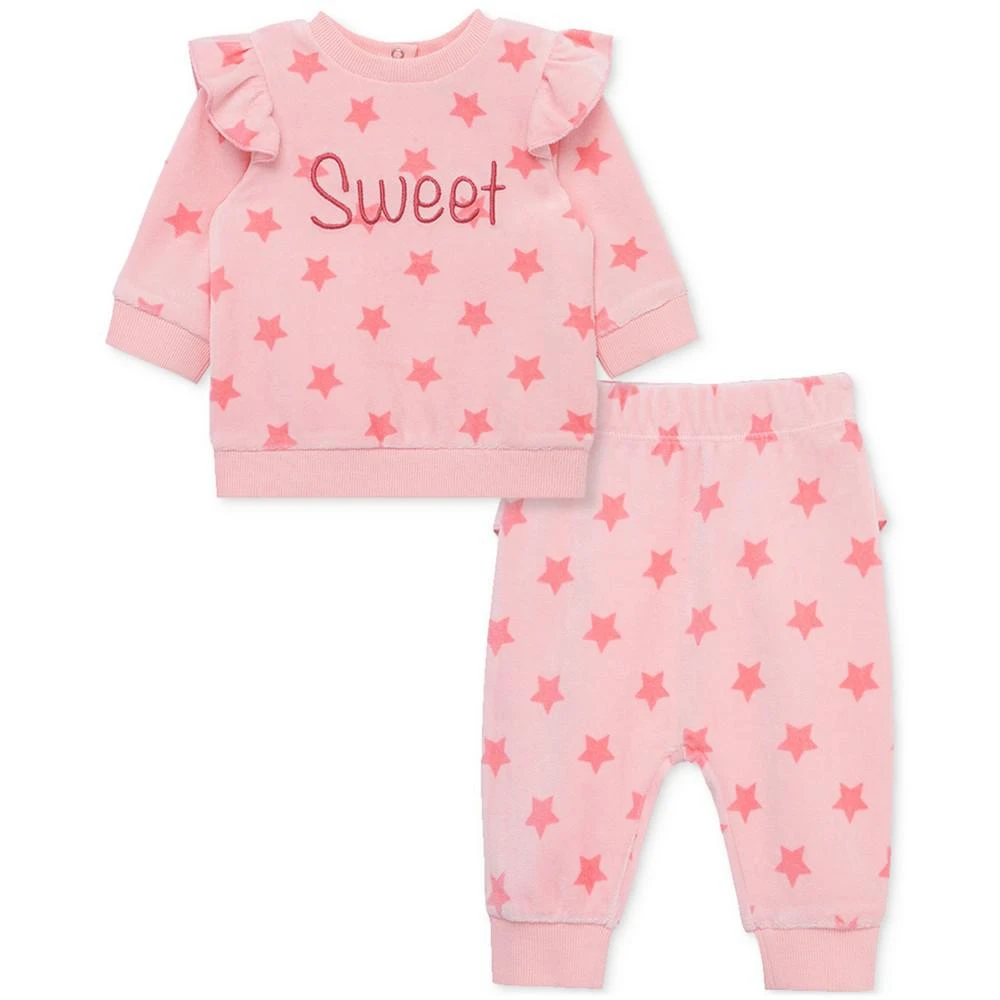 商品Little Me|Baby Sweet Stars 2-Pc. Velour Top & Pants Set,价格¥143,第1张图片