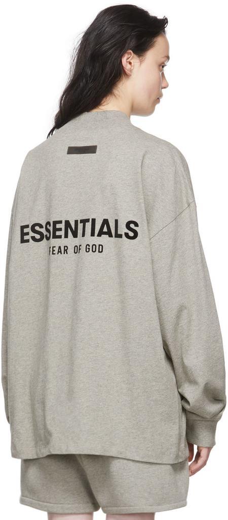 商品Essentials|灰色纯棉长袖T恤  女,价格¥389,第5张图片详细描述