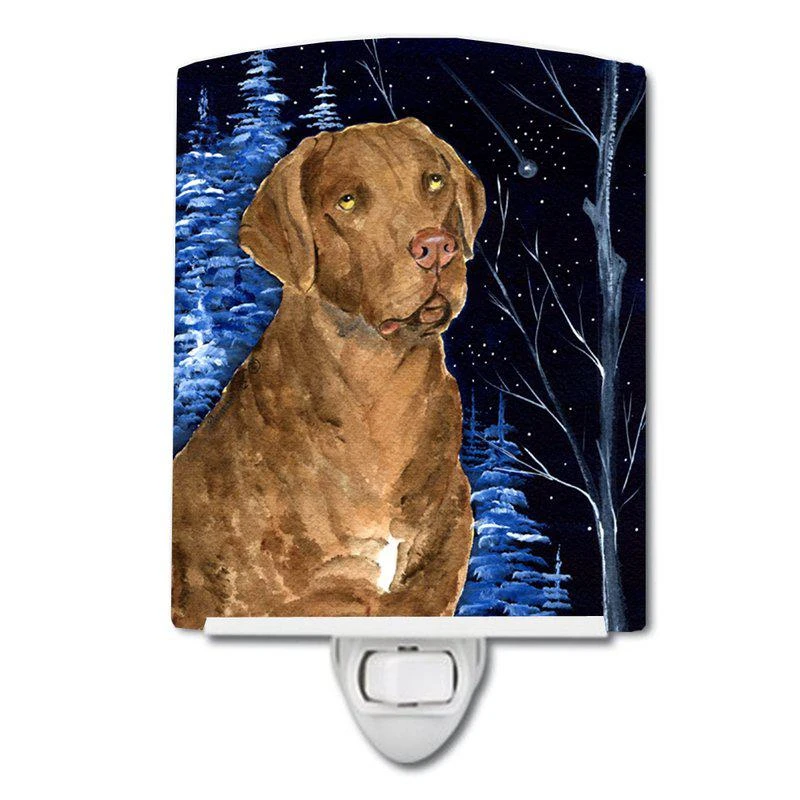 商品Caroline's Treasures|Starry Night Chesapeake Bay Retriever Ceramic Night Light,价格¥203,第1张图片