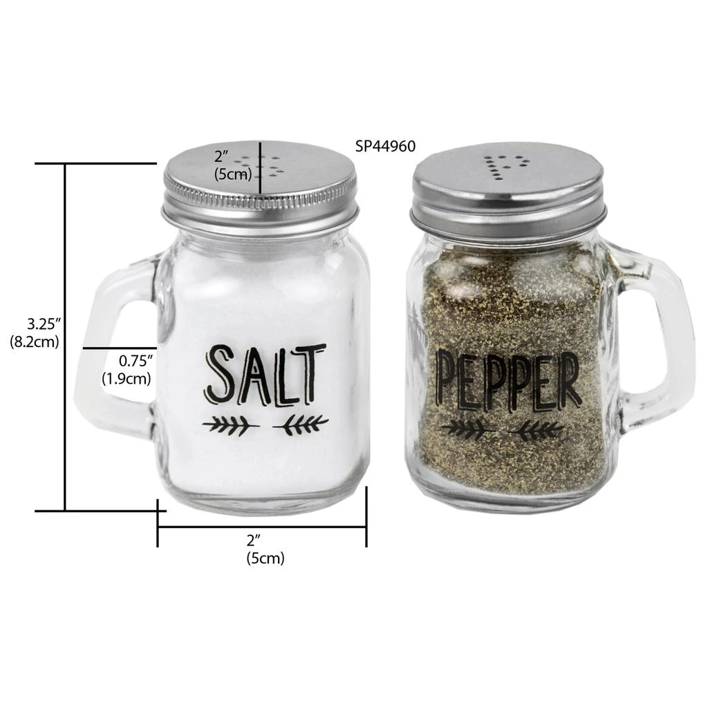 商品Home Basics|Home Basics Salt and Pepper Mason Jar Set,价格¥107,第2张图片详细描述
