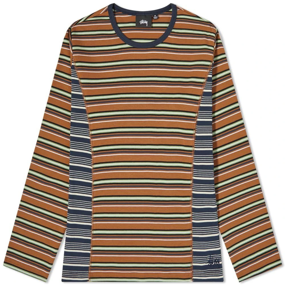 商品STUSSY|Stussy Long Sleeve Mixed Stripe T-Shirt,价格¥441,第1张图片