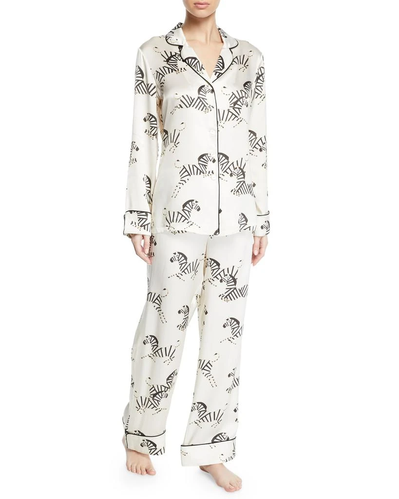 商品OLIVIA VON HALLE|Lila Zebedee Zebras Classic Pajama Set,价格¥4310,第1张图片