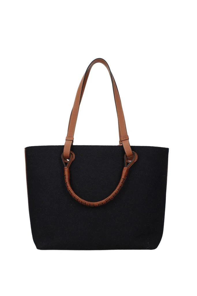 商品Loewe|Handbags Fabric Blue Tan,价格¥9168,第3张图片详细描述