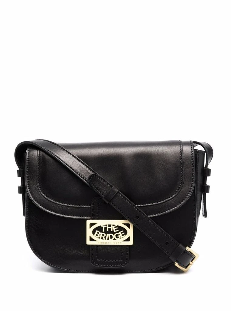 商品The Bridge|LaviniaBlack Leather  Crossbody Bag with Logo,价格¥1524,第1张图片