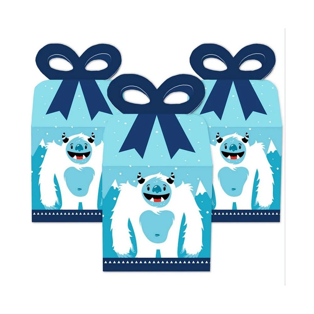 商品Big Dot of Happiness|Yeti to Party - Square Favor Gift Boxes - Abominable Snowman Party or Birthday Party Bow Boxes - Set of 12,价格¥143,第2张图片详细描述
