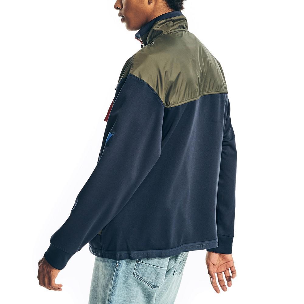 商品Nautica|Men's Sustainably Crafted Mixed Media Quarter-Zip Pullover,价格¥659,第4张图片详细描述